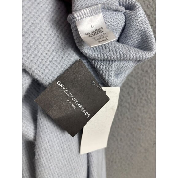 Grayson Threads Juniors' Gray Cozy Waffle Knit Fold Over Pants Large NWT's - Picture 5 of 7